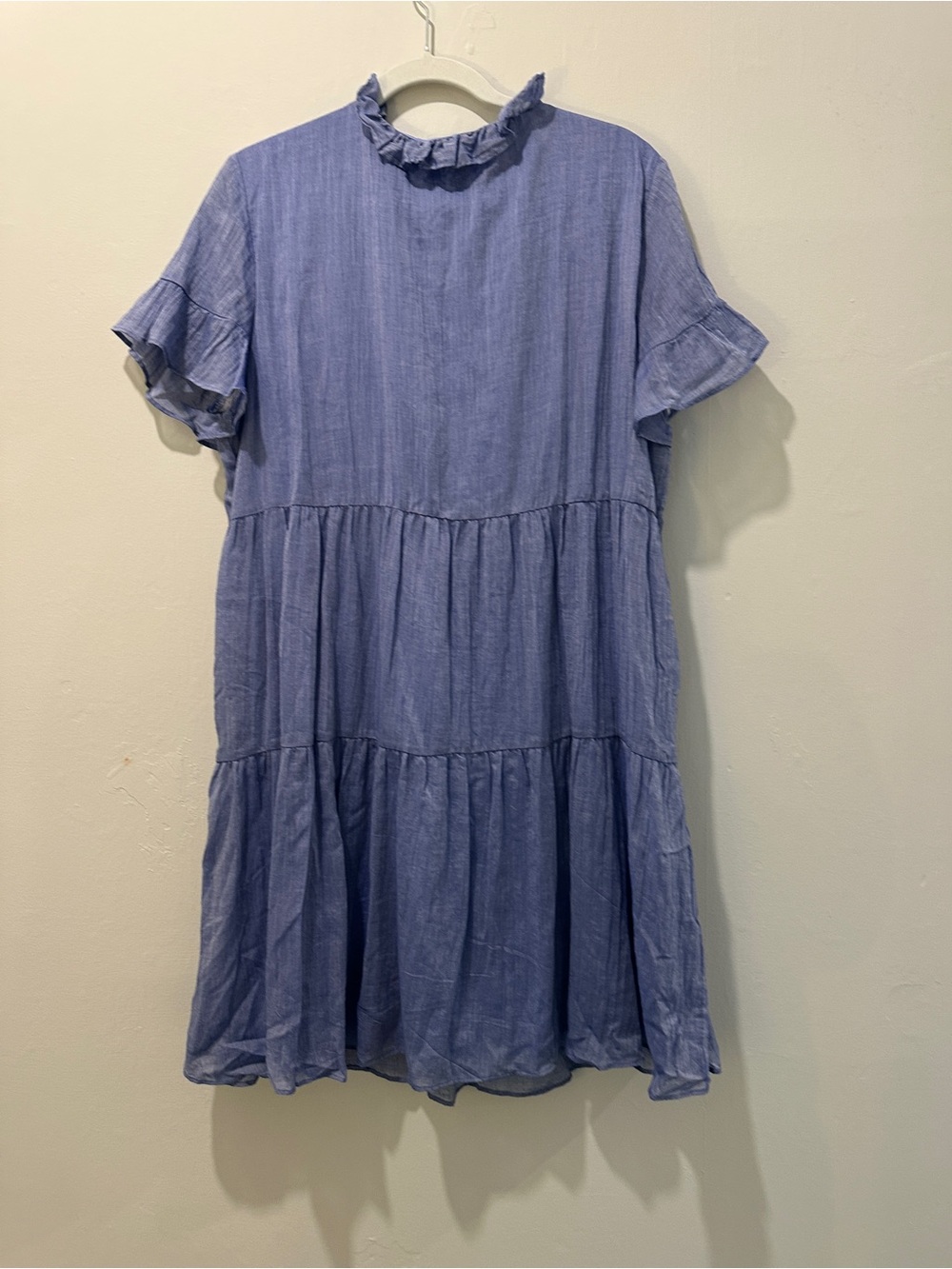 DKNY Chambray-Style Tiered Dress - Picture 4 of 5